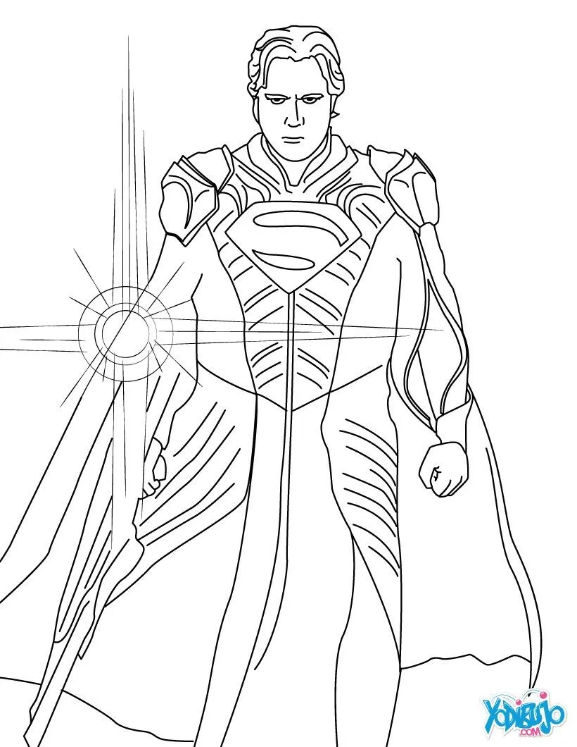 Dibujos SUPERMAN para colorear - SUPERMAN con Kriptonita