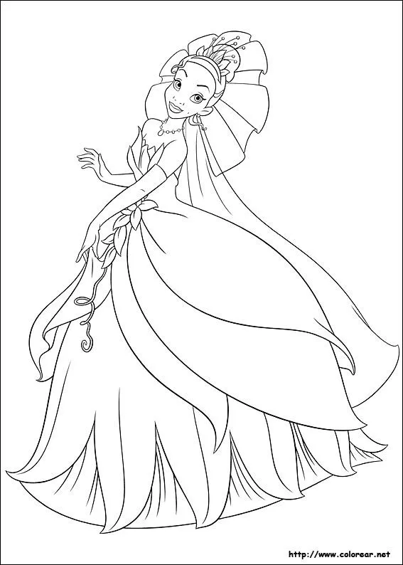 Dibujos de Tiana la Princesa y el sapo para colorear en Colorear.net