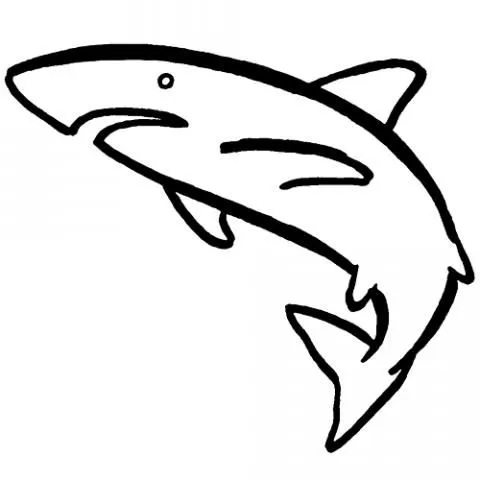Dibujos de Tiburón nadando para colorear