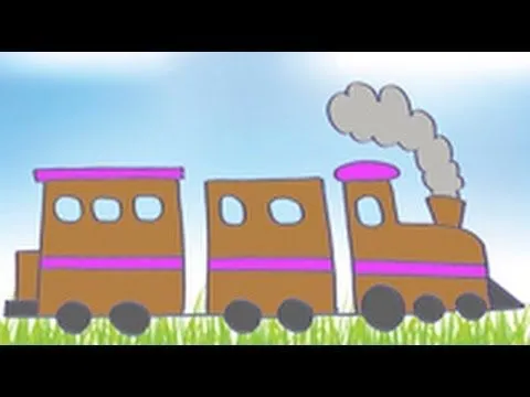 Dibujos de transportes para niños. Cómo dibujar un tren - YouTube