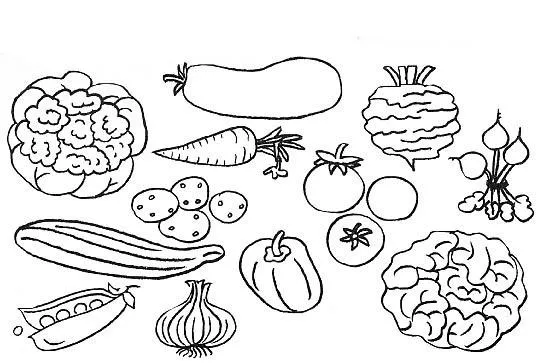 Dibujos de vegetales para imprimir y colorear: Verduras y ...