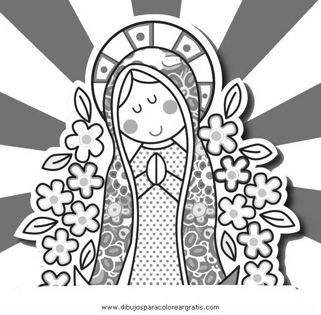 Imagenes gratis para colorear de la Virgen de Guadalupe - Imagui
