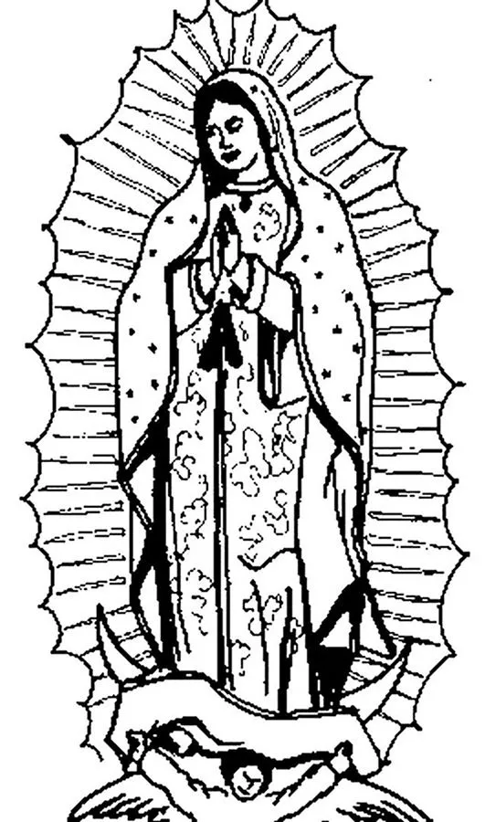 Dibujos de la Virgen de Guadalupe para colorear - Imagui