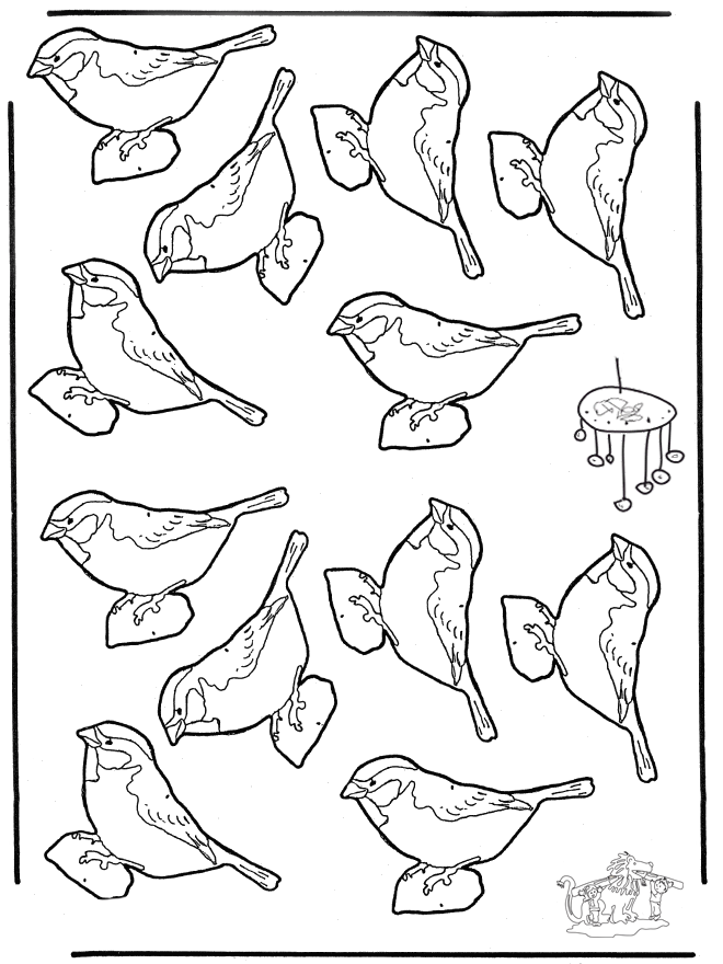 Dibujos.org / Manualidades / Colgantes / Colgante de pájaros