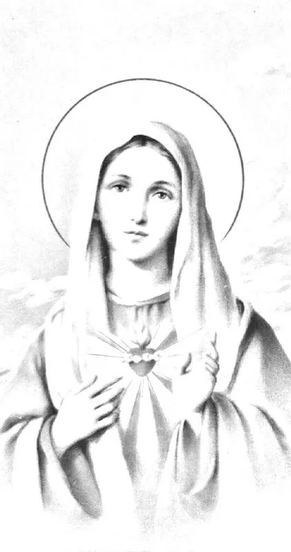 Dibujos Católicos : Sagrado corazón de María para colorear