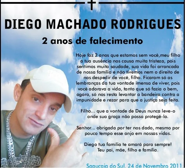 Diego Machado Rodrigues vive em nossos corações: 2 anos de falecimento