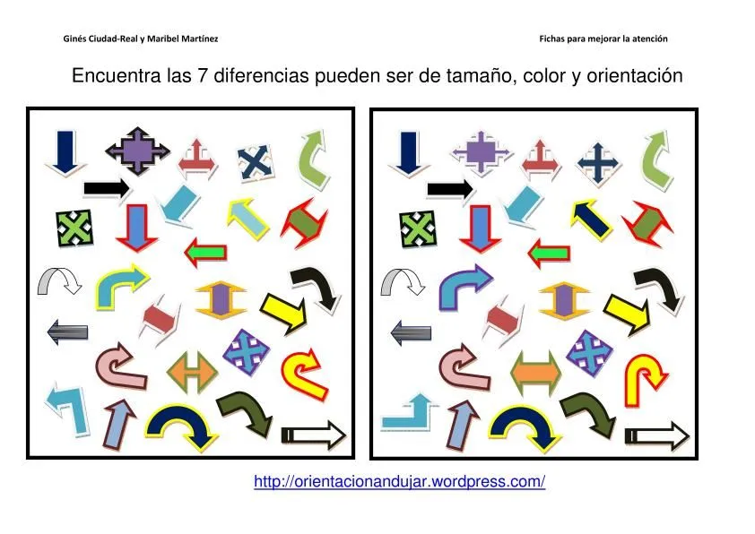 Encuentra Diferencias entre conjuntos orientación color y tamaño ... Encuentra Diferencias entre conjuntos orientación color y tamaño ...