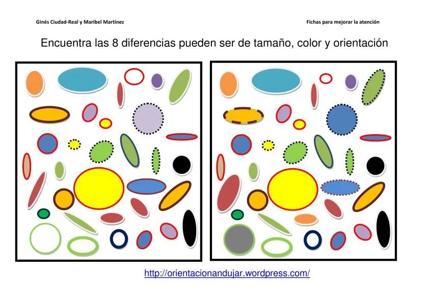 Encuentra Diferencias entre conjuntos orientación color y tamaño ... Encuentra Diferencias entre conjuntos orientación color y tamaño ...