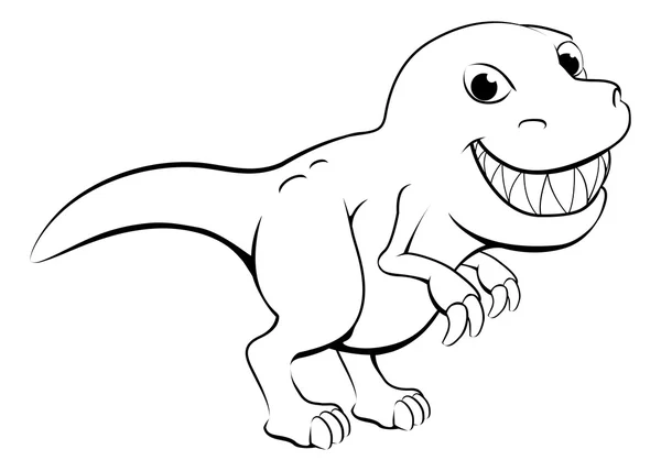 Dinosaurio feliz de dibujos animados — Vector stock © Krisdog ...