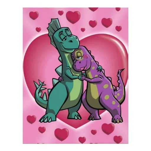 Dinosaurios románticos en amor plantillas de membrete | Zazzle