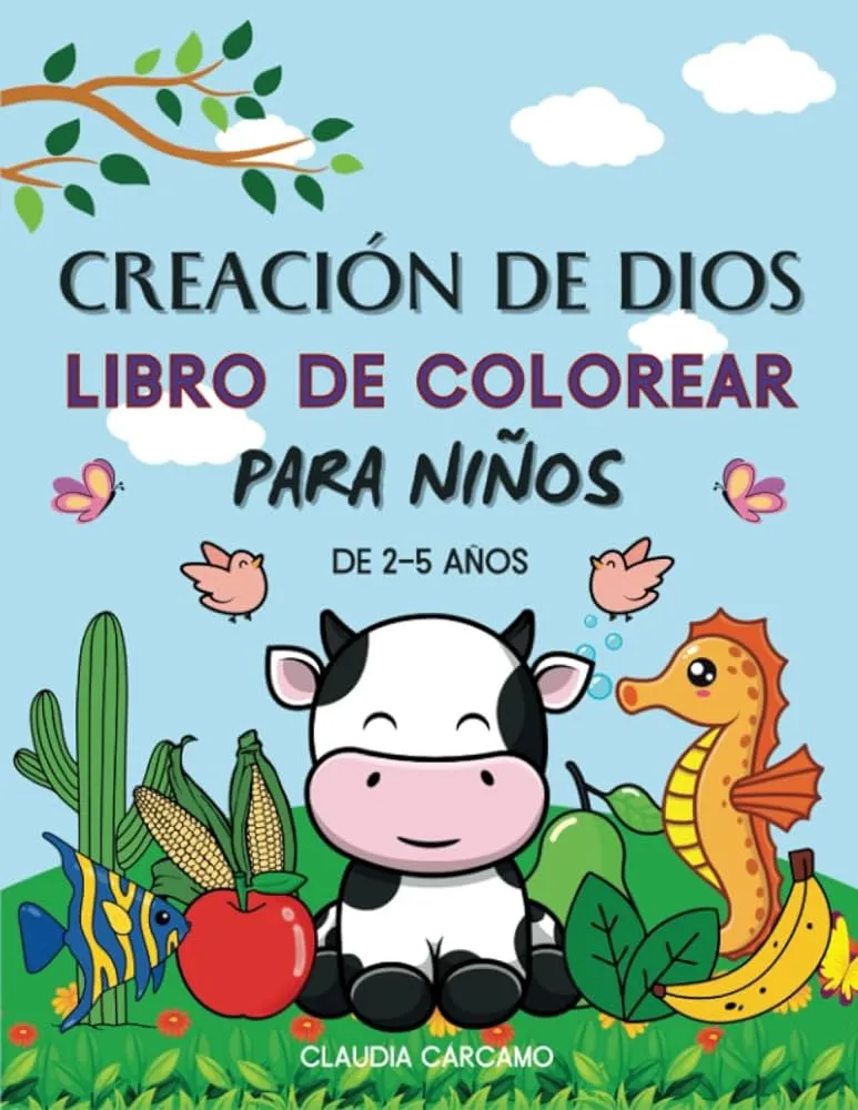 Dios lo ha creado todo! Libro de colorear cristiano para niños de 2-5 años:  Descubre la maravilla de la Creación de Dios a través de dibujos grandes  ... poema sobre el Amor