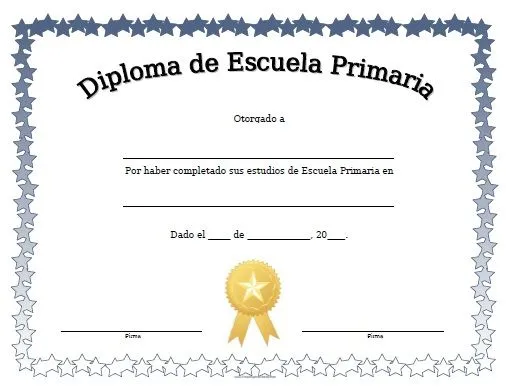 Diploma de Escuela Primaria - Para Imprimir Gratis ...