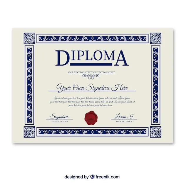 Modelo de diploma | Descargar Vectores gratis
