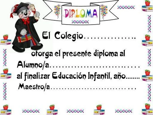 Diploma infantil word - Imagui
