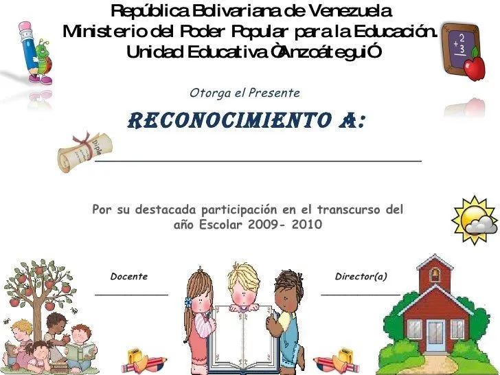 Diplomas de asistencia para niños - Imagui