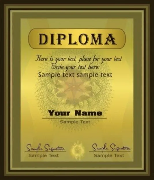 diploma de oro certificado plantilla vector | Descargar Vectores ...