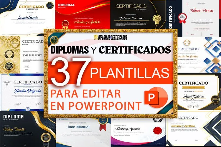 Diplomas y certificados para editar en PowerPoint | GRATIS