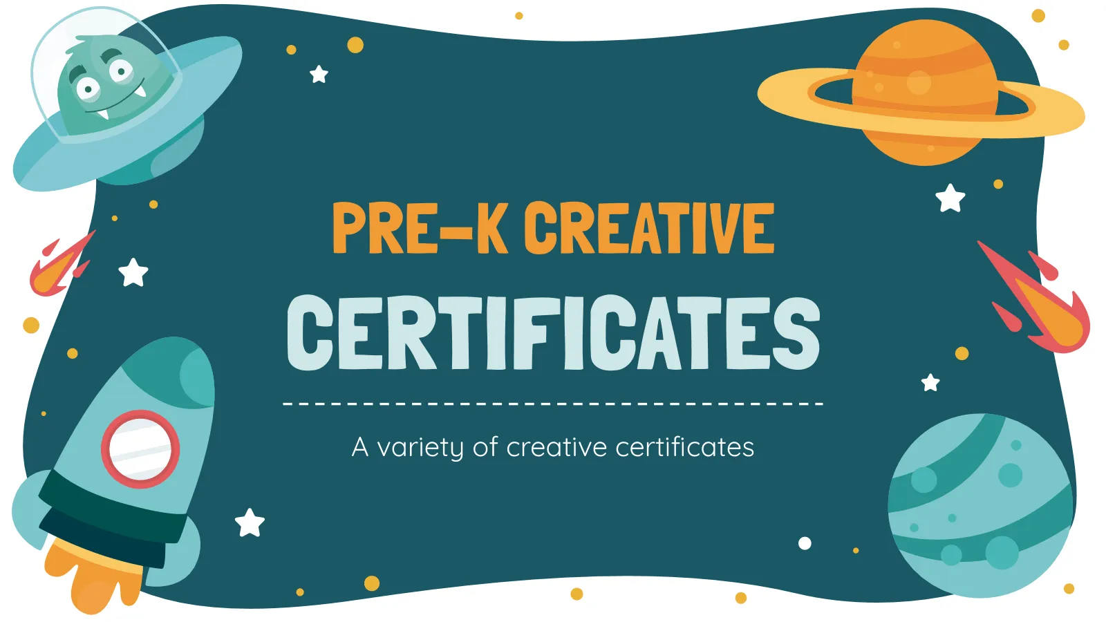 Diplomas creativos para preescolar | Tema Google Slides y PPT