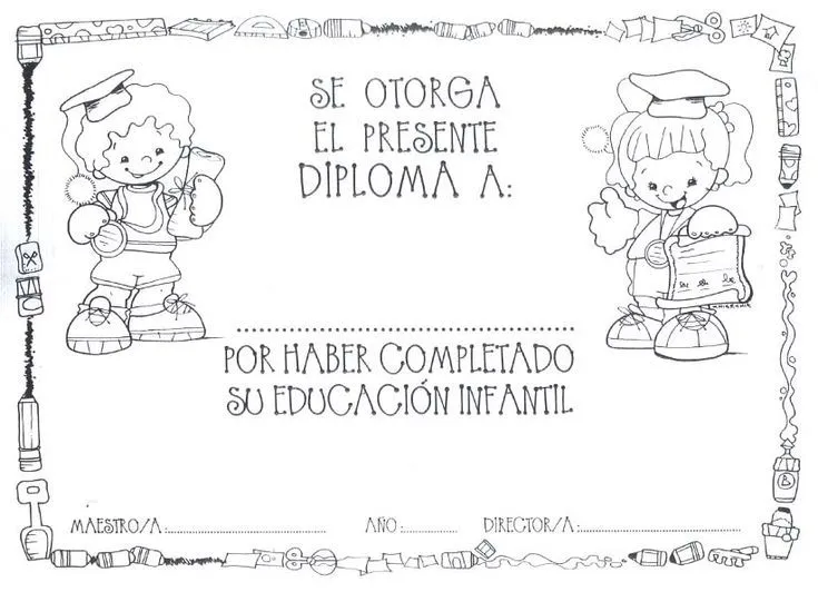 Diplomas Fin de Curso Infantil | Diplomas preescolar | Pinterest