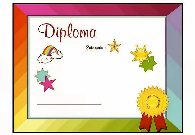 Diplomas Distinciones para Escuela Jardín Infantes