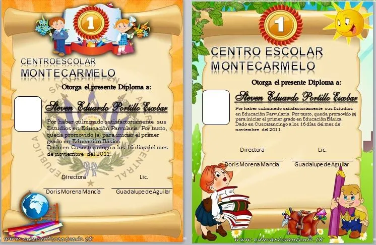 Diplomas para editar de preescolar - Imagui