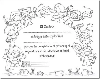 Diplomas educación infantil para imprimir | pintar y jugar ...