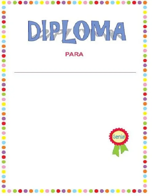 Diplomas escolares Infantiles para Niños para imprimir y descargar ...