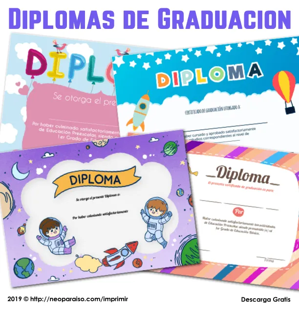Diplomas de Graduación de Niños