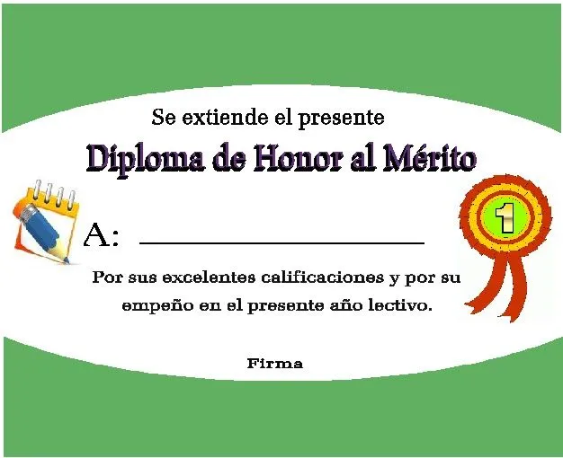 Diplomas de honor al merito para imprimir - Imagui