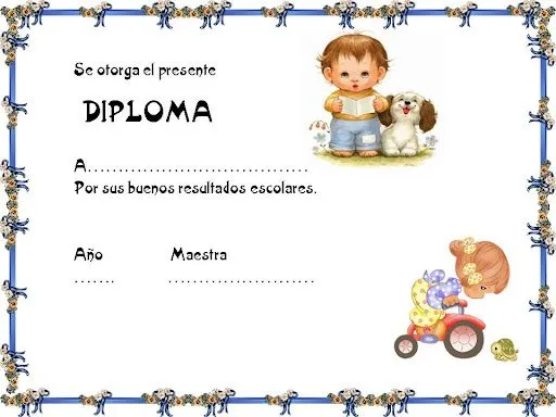 Diplomas de honor para niños - Imagui