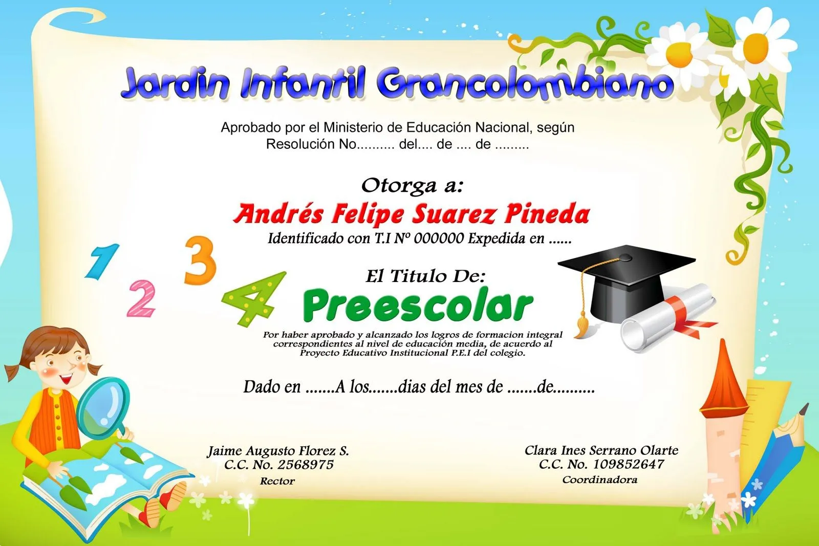 DIPLOMAS Y MOSAICOS ESCOLARES: DIPLOMAS Y MOSAICOS PREESCOLAR