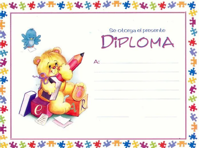 Diploma a niños de preescolar - Imagui