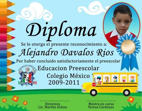 Diplomas para preescolar Psd - Imagui