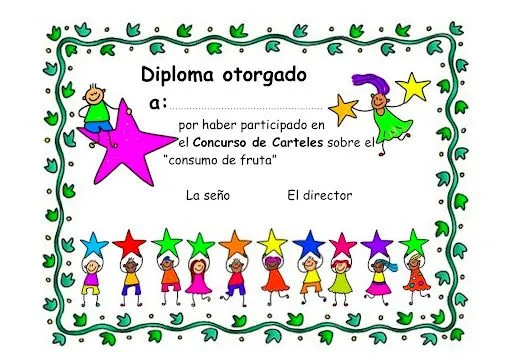 Diplomas para rellenar para niños - Imagui