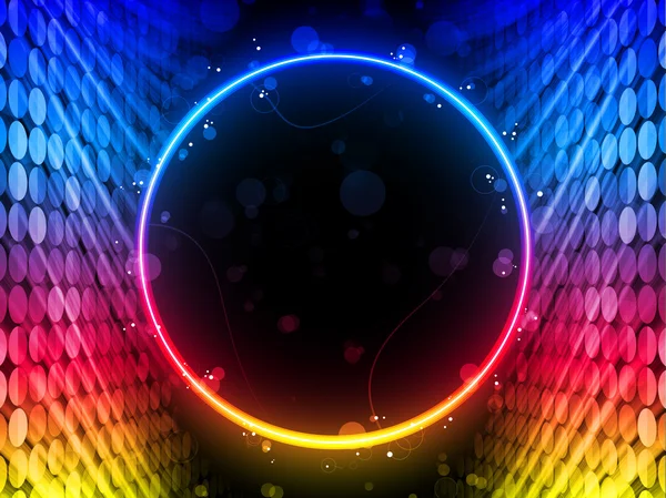 Disco Abstract Circle Box on Black Background — Vector stock ...