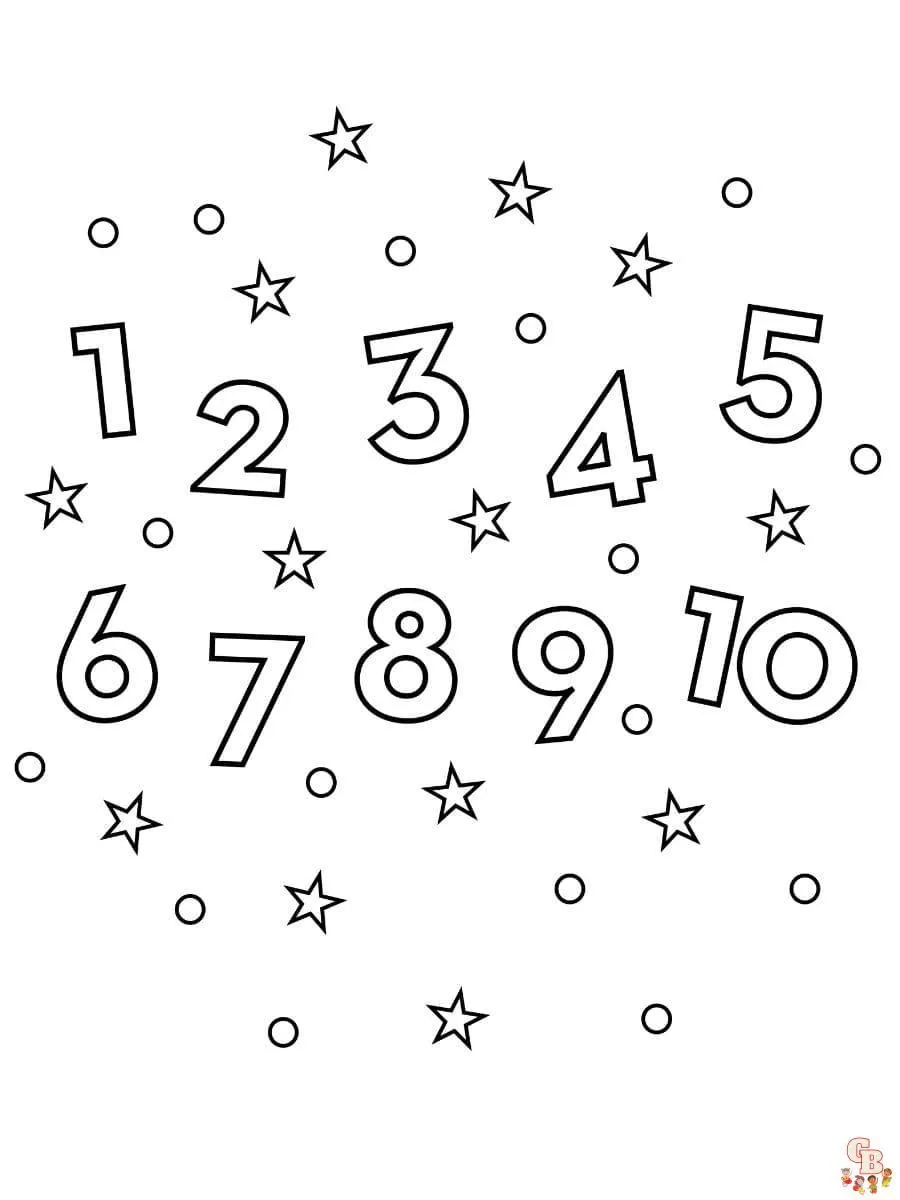 Páginas para colorear de números imprimibles gratis para niños y adultos