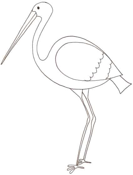 Disegno di cicogna da colorare - Cose Per Crescere