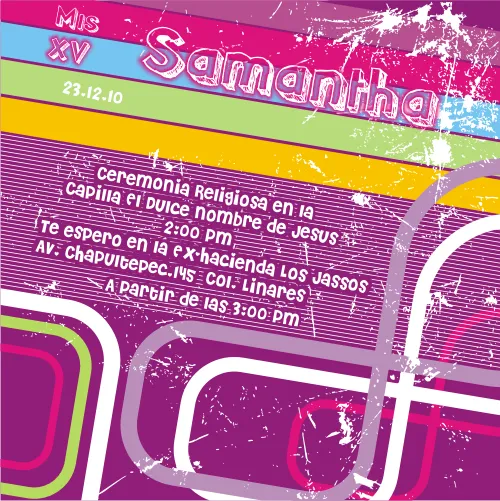 Diseño de invitaciones, playeras y pulseras personalizadas: Xv ... Diseño de invitaciones, playeras y pulseras personalizadas: Xv ...