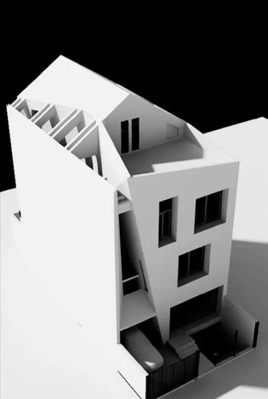 Diseño de casa moderna de tres pisos, planos y fachada | Construye ...