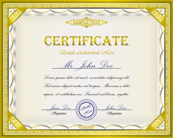 Certificate design with ornamental frame and place for Your custom ...
