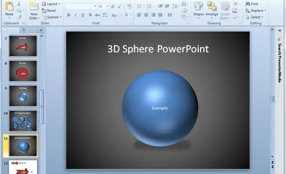 Diseño de Esfera 3D para PowerPoint : : Plantillas Power Point