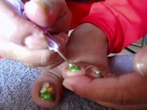 Diseño frutal para las uñas de los pies - YouTube