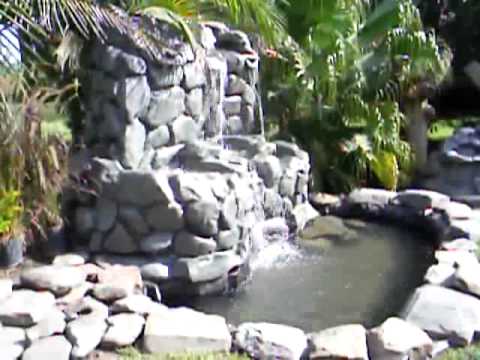 diseño de jardines con cascadas artificiales - YouTube