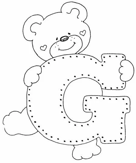 Diseño de letras para colorear con osos - Imagui