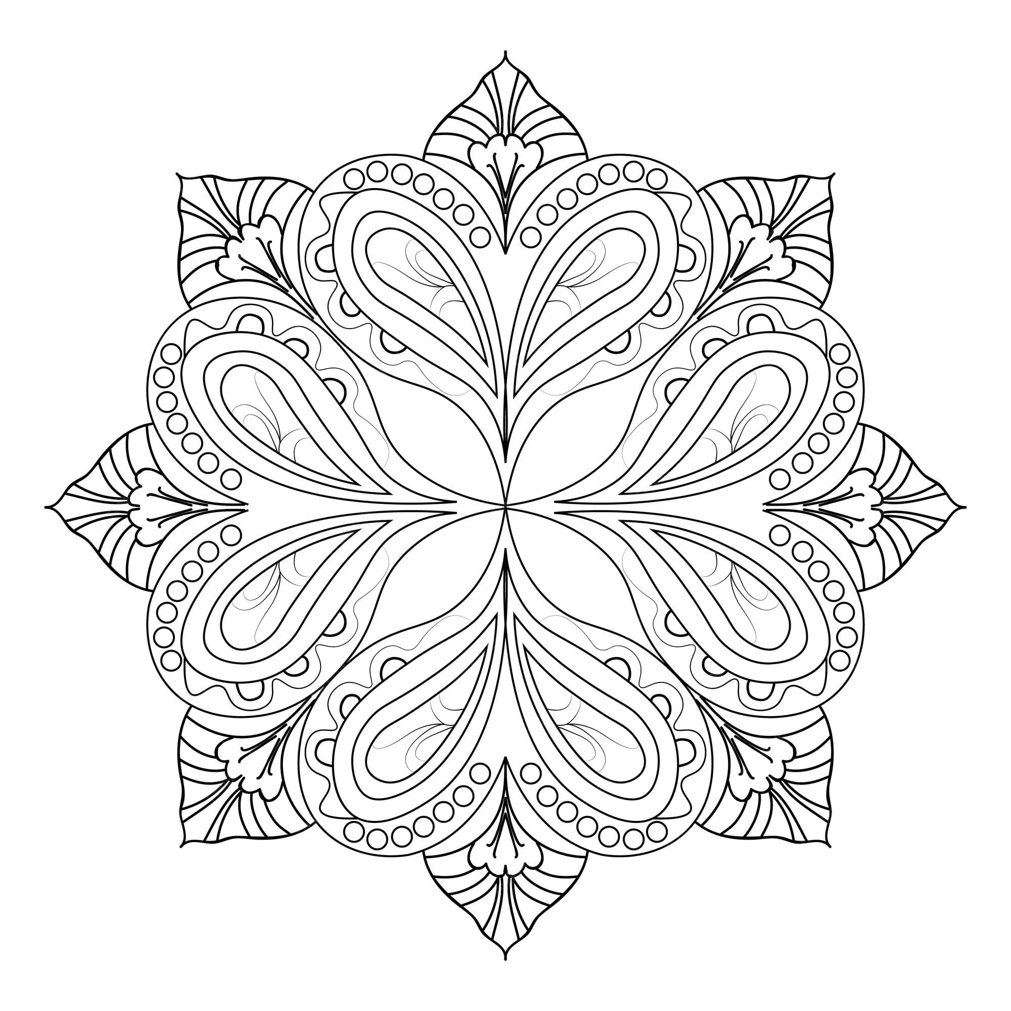 Diseño de mandala floral ornamental decorativo para colorear páginas para  adultos dibujo a mano diseños de mandala | Vector Premium