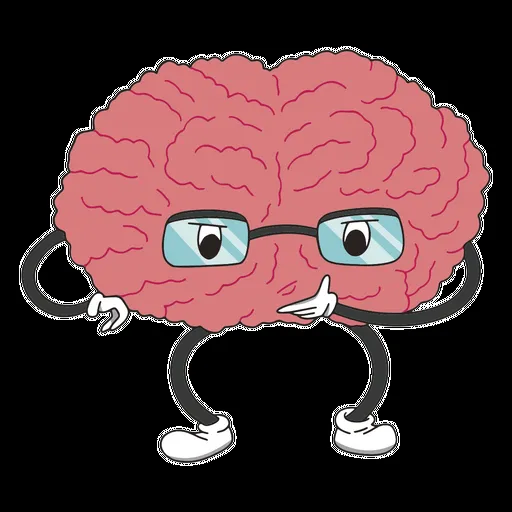 Diseño PNG Y SVG De Cerebro De Dibujos Animados Con Gafas Y Pensando Para  Camisetas