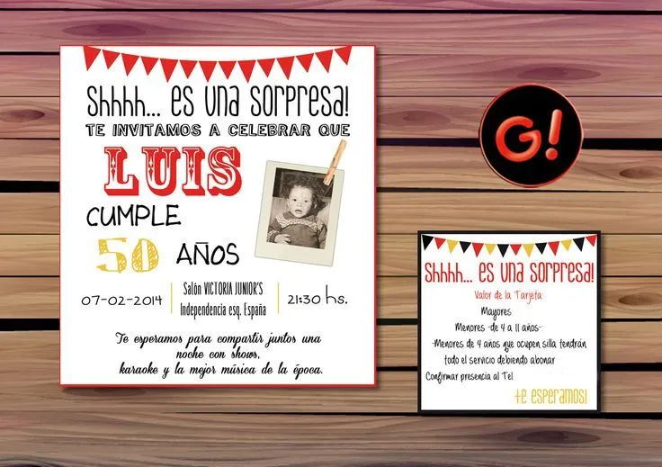 Invitación para la fiesta sorpresa de Almudena | Diseño Gráfico ...