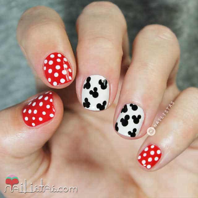 Diseño de uñas súper fácil y rápido con Mickey Mouse | Nailistas ...