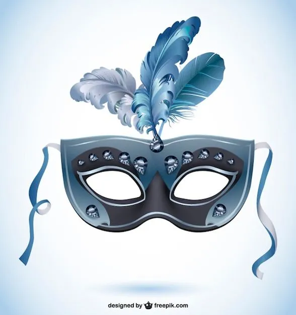 Diseño vectorial máscara de carnaval con plumas | Descargar ...