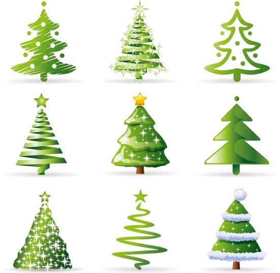 Diseños de árboles de Navidad - Vector | Vector ClipArt